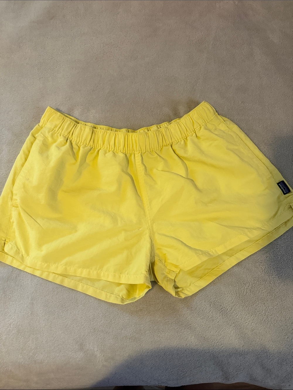 Patagonia Yellow Women's Elastic-Waist Athletic Shorts